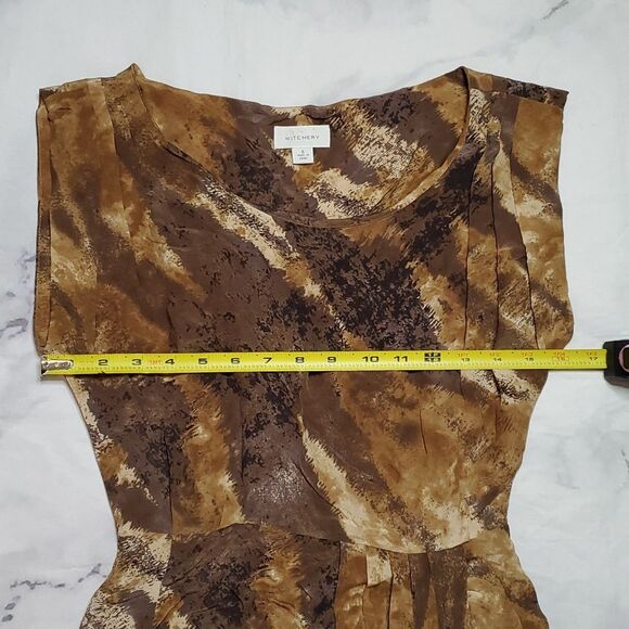 Witchery Silk Brown Print Dress - Picture 5 of 7